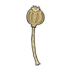 comic cartoon dried poppy N3