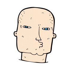 comic cartoon bald tough guy N2
