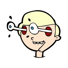 comic cartoon excited boy's face