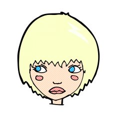 comic cartoon unhappy girl N2