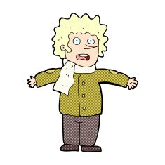 comic cartoon surprised man N13