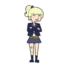 comic cartoon cool girl