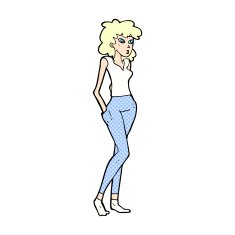comic cartoon pretty woman N25