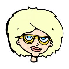 comic cartoon woman wearing spectacles N4