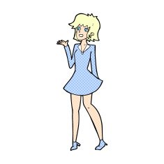 comic cartoon pretty woman in dress N4