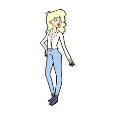 comic cartoon pretty woman N26