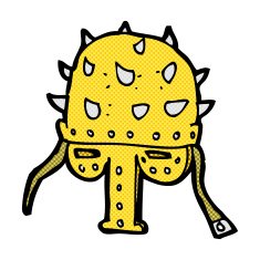 comic cartoon spiked helmet