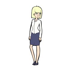 comic cartoon pretty businesswoman