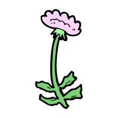 comic cartoon flower N28