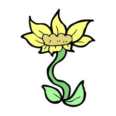 comic cartoon flower N29