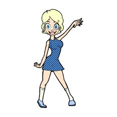comic cartoon party girl