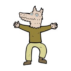 comic cartoon wolf man N8