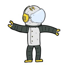 comic cartoon astronaut N12
