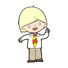 comic cartoon school boy answering question N5
