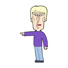 comic cartoon pointing man N9