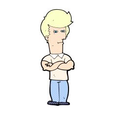 comic cartoon man with folded arms N2