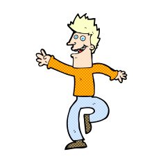 comic cartoon happy man N41