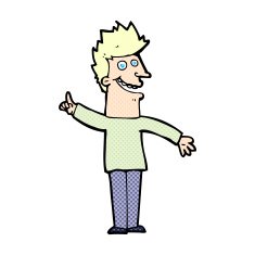 comic cartoon happy man N42