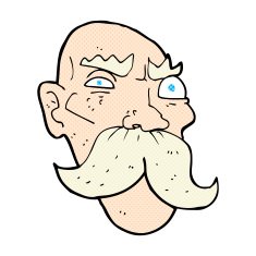 comic cartoon angry old man N12