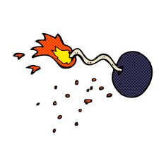 comic cartoon round bomb