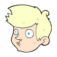 comic cartoon staring boy