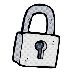 comic cartoon padlock N3
