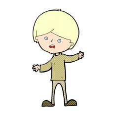 comic cartoon unhappy boy N5