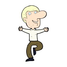 comic cartoon happy man N45