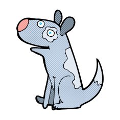 comic cartoon happy dog N6