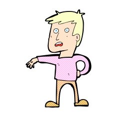 comic cartoon man making camp gesture N2