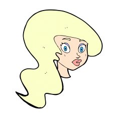 comic cartoon pretty female face N9
