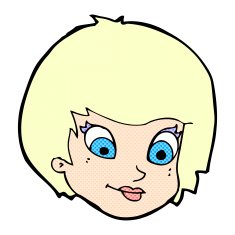 comic cartoon female face N14