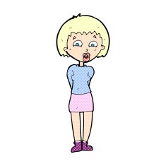 comic cartoon surprised woman N22