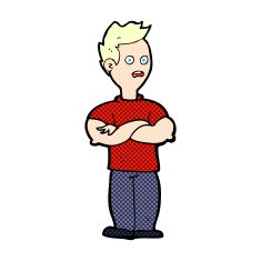 comic cartoon man with crossed arms N3