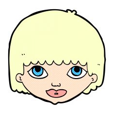comic cartoon female face N15