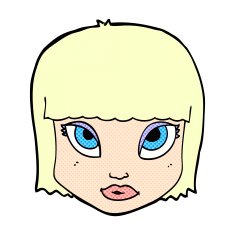 comic cartoon female face N16