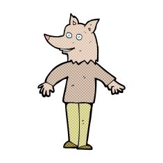 comic cartoon happy werewolf