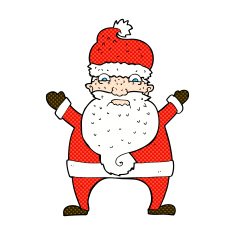 comic cartoon stressed out santa