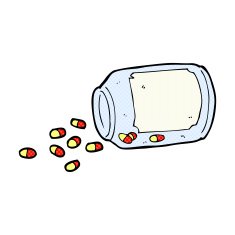 comic cartoon jar of pills N3