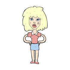 comic cartoon tough woman