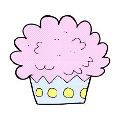 comic cartoon cup cake
