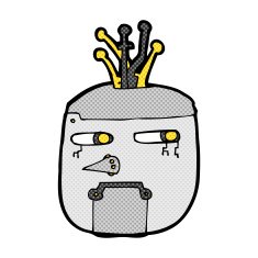 comic cartoon robot head N8