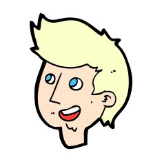 comic cartoon happy boy face N3