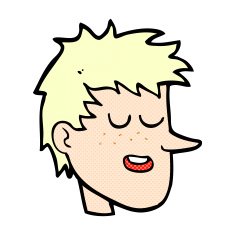 comic cartoon happy boy face N4