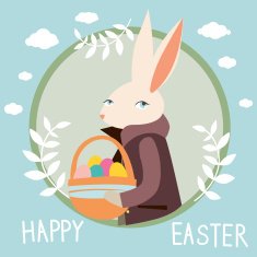 Happy easter design with rabbit
