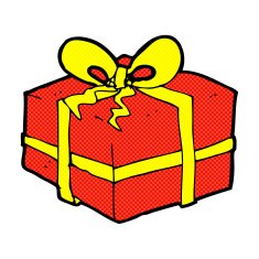 comic cartoon christmas present N3