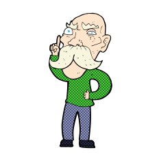 comic cartoon annoyed old man N6