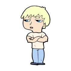 comic cartoon annoyed boy N3