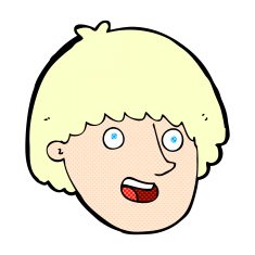 comic cartoon happy male face N2