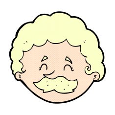 comic cartoon man with mustache N8